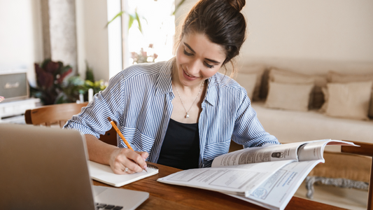 Girl Studying at Home